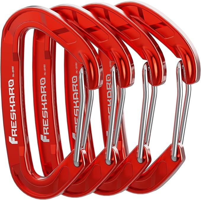 FresKaro 15kN-3372lbs Heavy Duty Wiregate Carabiners, Reliable Time-Tested by FresKaro