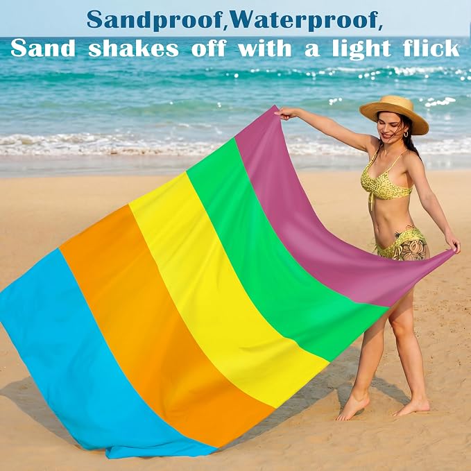 Famstar Beach Blanket Oversized Extra Large 78" X 81", Waterproof Sandproof - Image 5