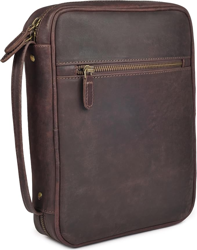 LEATHER VILLAGE Genuine Leather Bible Cover by LeatherVillage