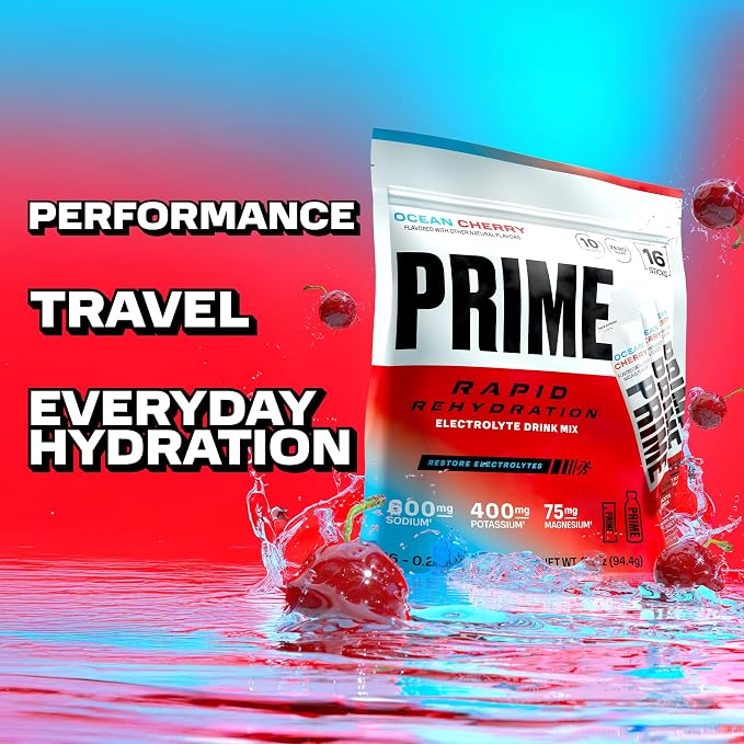 Prime Rapid Rehydration Electrolyte Powder Sticks, Ocean Cherry, Sugar Free - Image 5