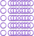 Carabiner Clip 48Pcs Purple Metal Key Ring Clip Circle Keychain Rings Bulk by KJMLDIY
