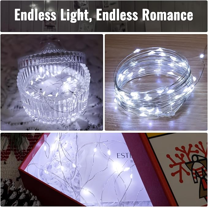 ZSJWL 30 Pack White Fairy Lights Battery Operated, 7Ft 20LED Mini String Light - Image 6