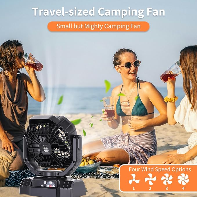 AVV 20000mAh High Speed Portable Camping Rechargeable Fan - Image 2