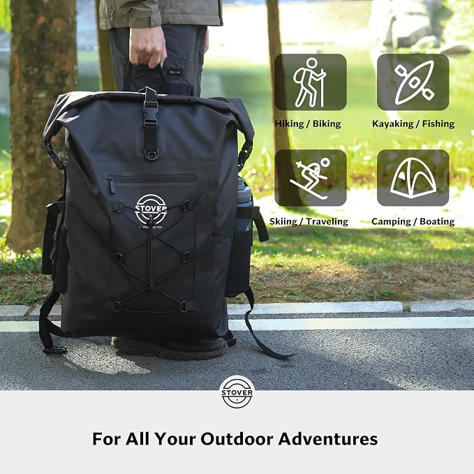 STOVER 5/10/25/30/40/55L Waterproof Dry Bag- Roll-Top Backpack w/Phone Case- - Image 7