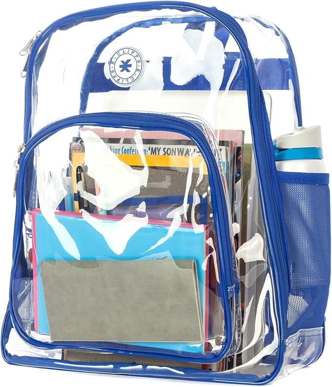K-Cliffs Large Transparent Backpack Clear Heavy Duty School Bag Durable Student - Image 3