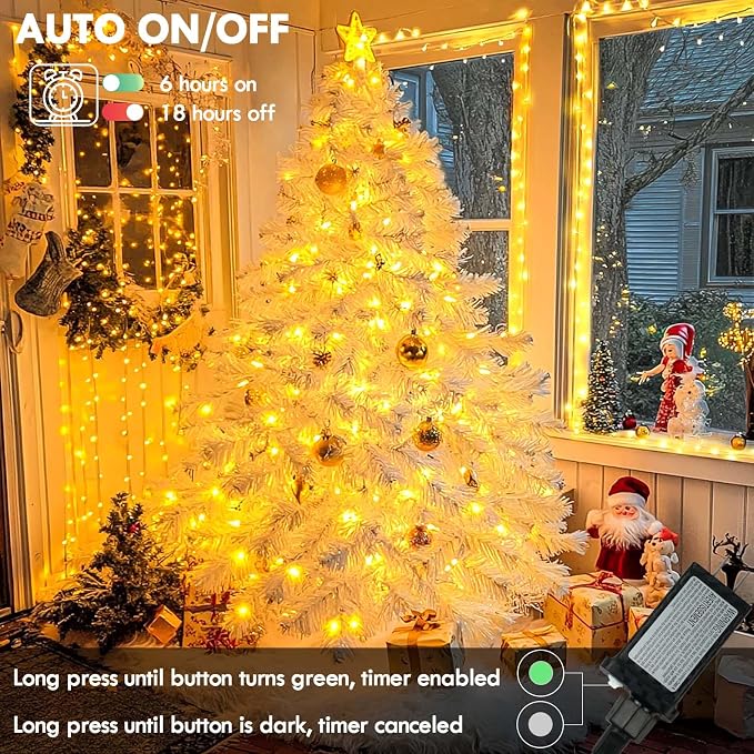 480LED 176FT Connectable String Lights Indoor Outdoor Clear Wire | Warm White - Image 5