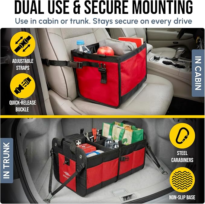 5-Section Trunk Organizer with Cooler – Extra Large Modular Car Storage System - Image 7