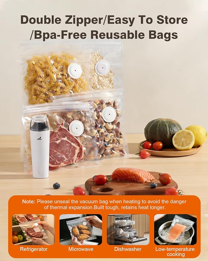 Vacuum sealer for food, Chef’s Design to Preserve Freshness, Compact Handheld - Image 6