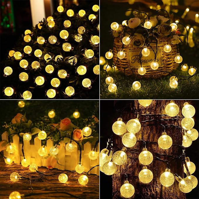 Jedavai Solar String Lights Outdoor 2 Pack 200 Led 80FT Warm White Crystal - Image 6