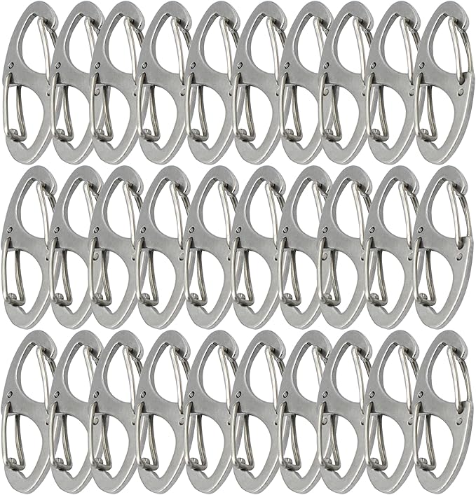 Small Carabiner Clips 1.6 inch Metal Double Sided Spring Gate Snap Hooks by Bytiyar