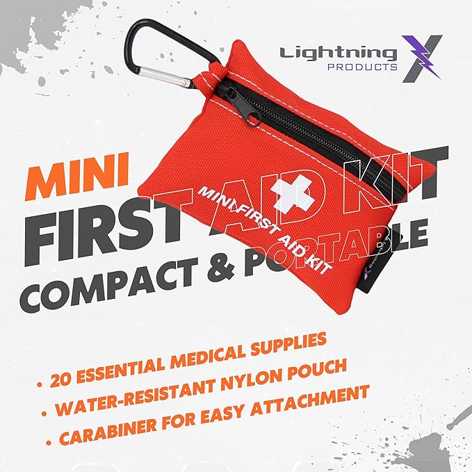 Lightning X Mini First Aid Kit – Compact 20 Piece Emergency Medical Kit - Image 2
