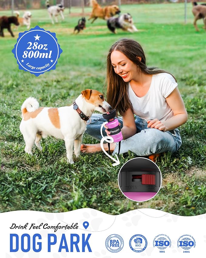 lesotc Dog Water Bottle, Portable Water Dispenser - Image 2
