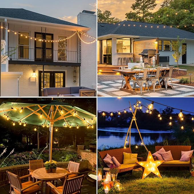 Mlambert 100Ft Outdoor String Lights, G40 Globe Patio Lights - Image 5