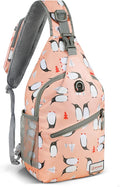 ZOMAKE Sling Bag, Penguin Pink, 5 Separate Compartments, Anti-Theft, Adjustable by ZOMAKE