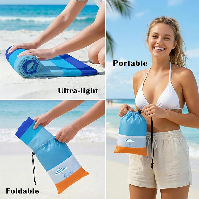 Famstar Beach Blanket Oversized Extra Large 78" X 81", Waterproof Sandproof - Image 7