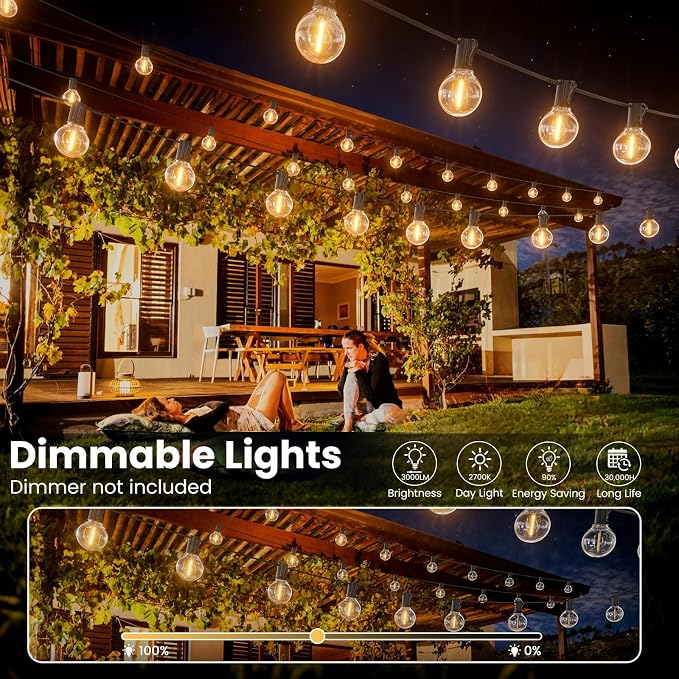 RTTY Outdoor String Lights 50 FT, Patio Light - Image 9