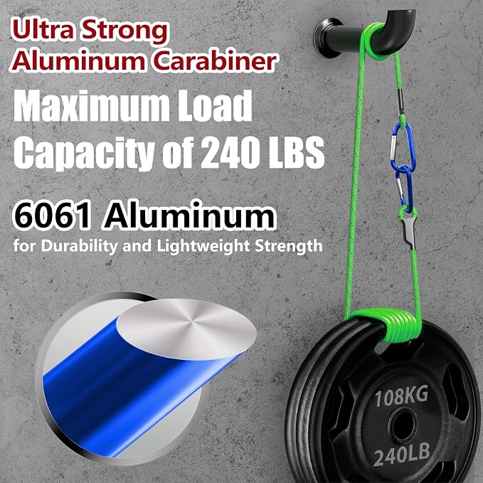 sprookber 4" & 5" Extra Large Aluminum Carabiner D Ring, Caribeener Clips - Image 3