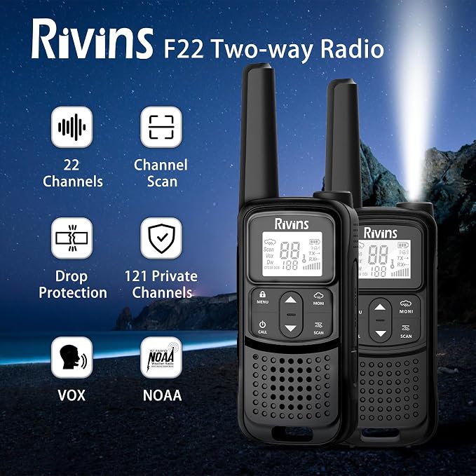 Radios Walkie Talkies Long Range: Rivins F22 Rechargeable Walkie Talkies - Image 2