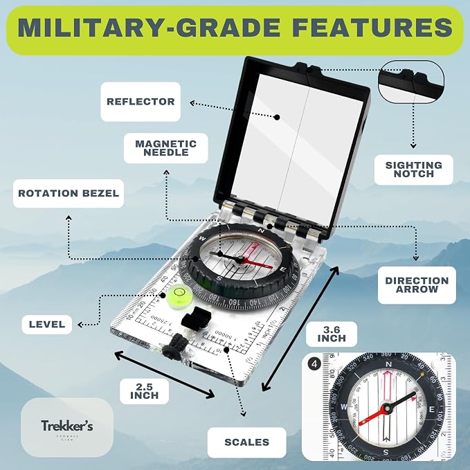 Trekker's Compass Crew Professional Military Lensatic Compass - Image 5