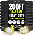 200ft Outdoor/Indoor Extension Cord 10/3 Gauge Ultra Heavy Duty 3 Prong SJTW by LifeSupplyUSA