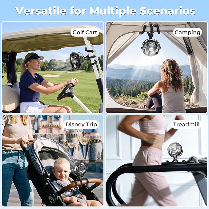 AMACOOL Battery Operated Stroller Fan, Baby Travel Essentials - Image 8