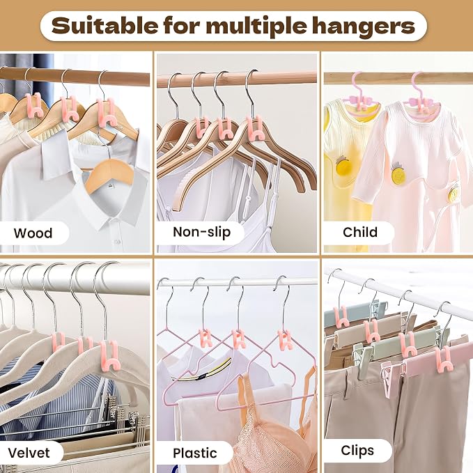 Mlici Clothes Hanger Connector Hooks, 60 Pack Hanger Extender Space Saver - Image 4
