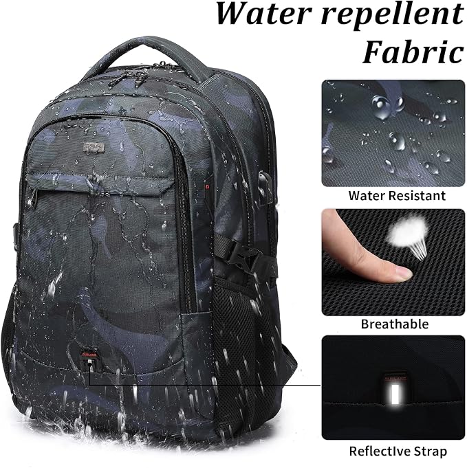 DUSLANG 17 Inch Travel Laptop Backpack Water Resistant Hiking Backpack - Image 5