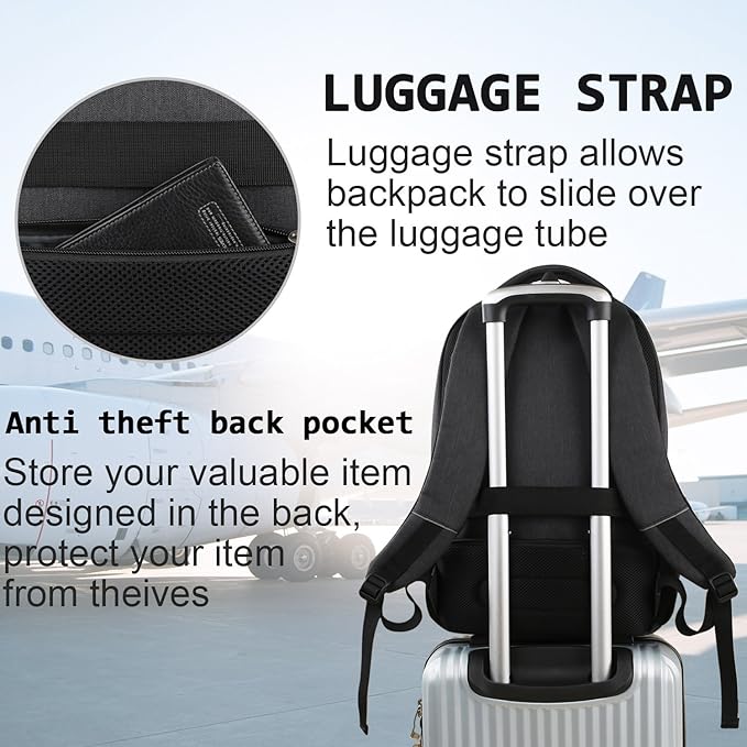 Volher 17 Inch Laptop Backpack, Business Anti Theft Slim Durable Laptops - Image 6