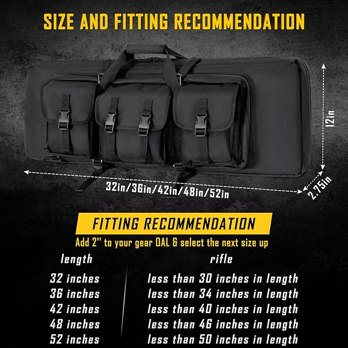 DULCE DOM 32/36/42/48/52 inch Double Rifle Case Soft Gun Bag - Image 3