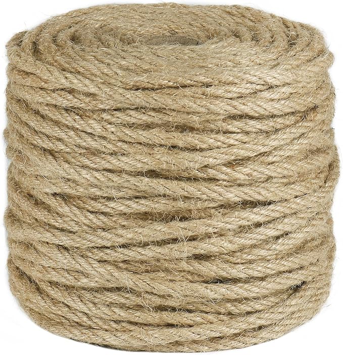 Tenn Well 5mm Jute Rope, 164 Feet 4Ply Twisted Thick Twine Rope by TennWell