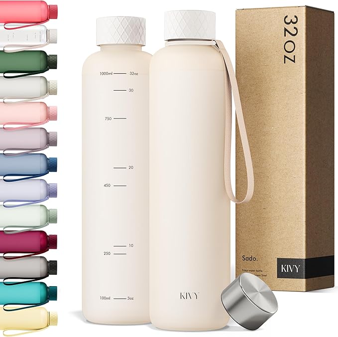 KIVY Slim Water Bottle 32oz Fits Backpack & Cupholder by KIVY