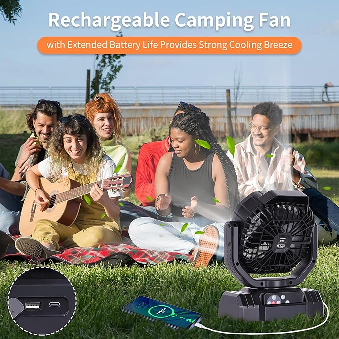 AVV 20000mAh High Speed Portable Camping Rechargeable Fan - Image 4