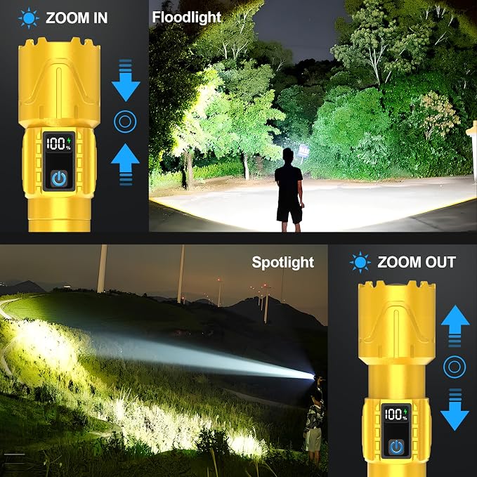 Banral Rechargeable Tactical Flashlights 2000 High Lumens - 5000mAh Super - Image 5