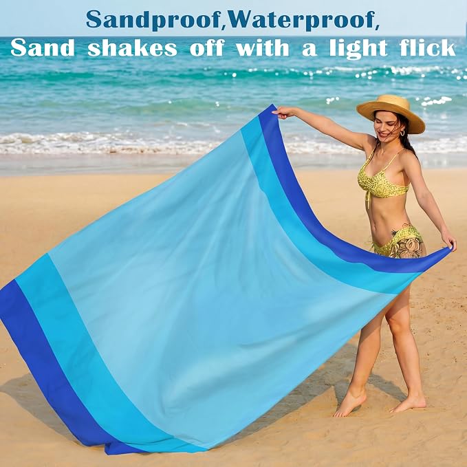 Famstar Beach Blanket Oversized Extra Large 78" X 81", Waterproof Sandproof - Image 6
