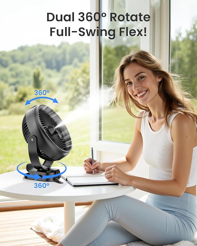 Koonie 10000mAh Battery Operated Misting Fan - Image 8