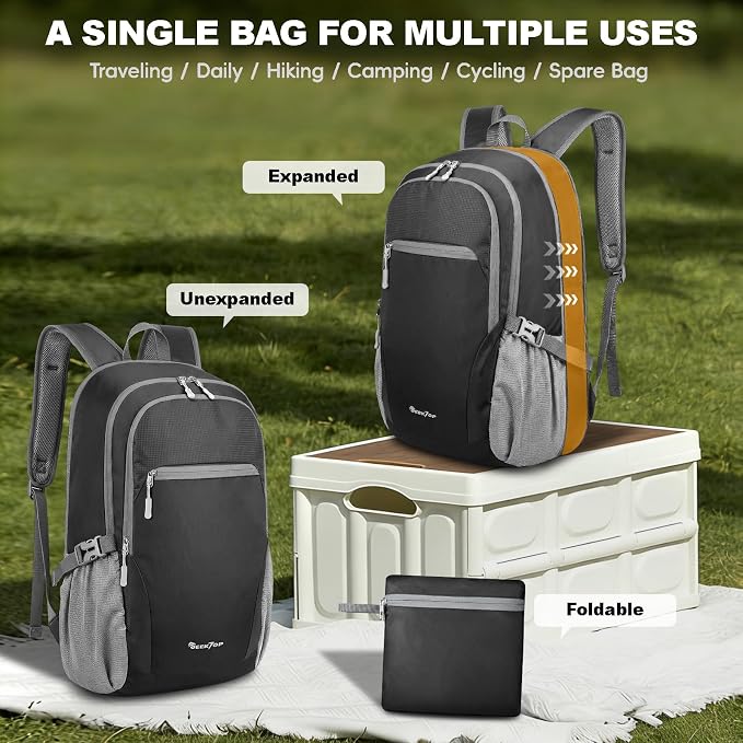 Seektop Lightweight Packable Hiking Backpack Waterproof Expandable 20L-28L - Image 10