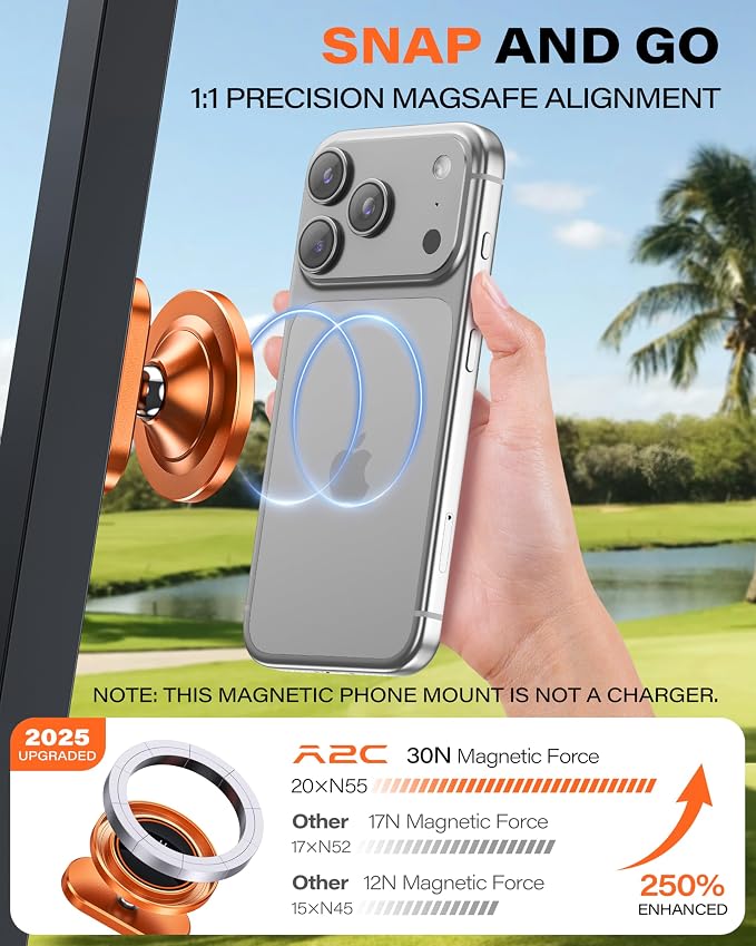 A2C Alloy Magnetic Golf Cart Phone Holder - Image 5