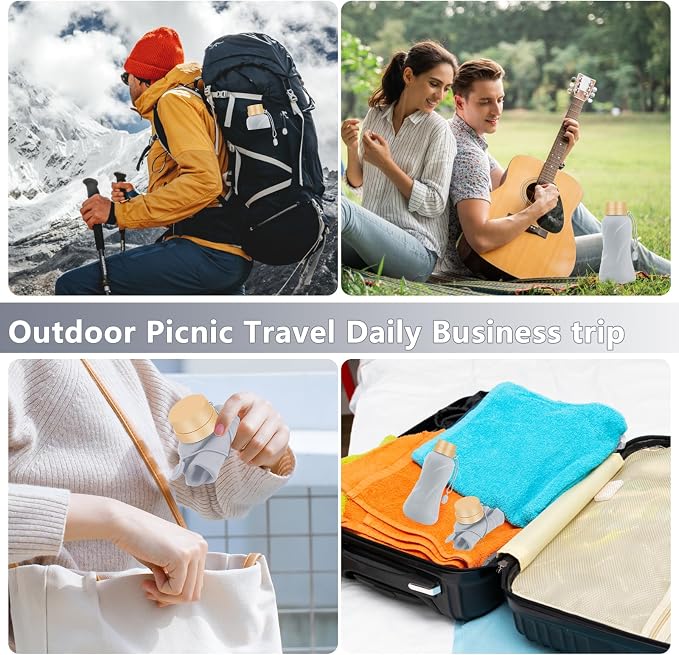 Collapsible Water Bottles, Leak Proof, Reuseable BPA Free Silicone Foldable - Image 7