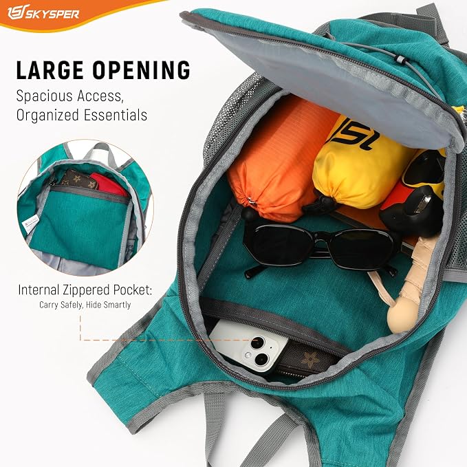 SKYSPER 15L/20L Foldable Hiking Backpack Lightweight Packable Travel Daypack - Image 2