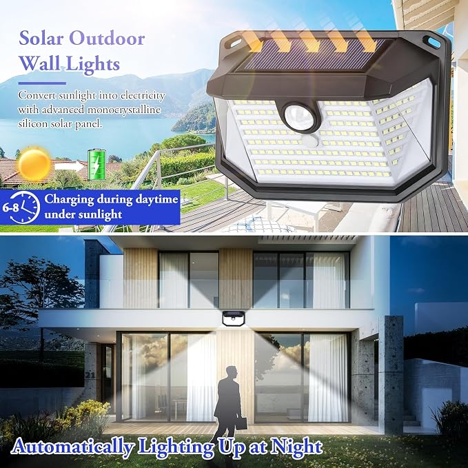 Solar Outdoor Lights, Waterproof Solar Powered Security Light - Image 2