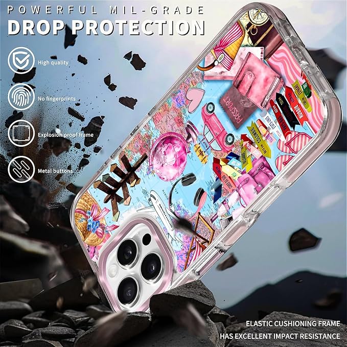 Case for iPhone 16 Pro, Cover Holiday Trip World Map Phone Case Design，for - Image 5