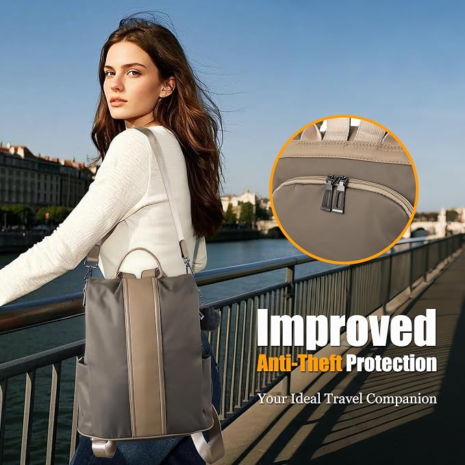 PINCNEL Women Backpack Purse Waterproof Nylon Anti-theft Rucksack Lightweight - Image 4