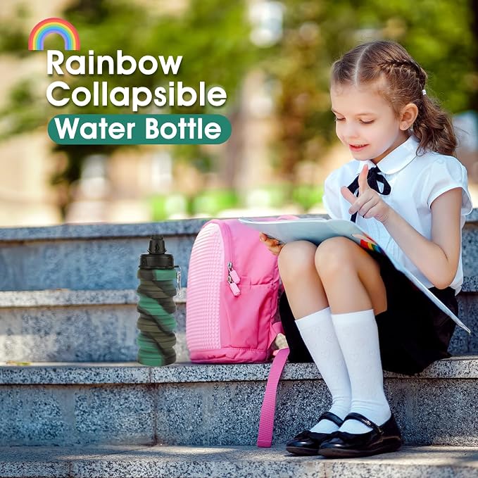 Collapsible Water Bottle for Adults, Reusable Silicone Foldable Water Bottles - Image 5