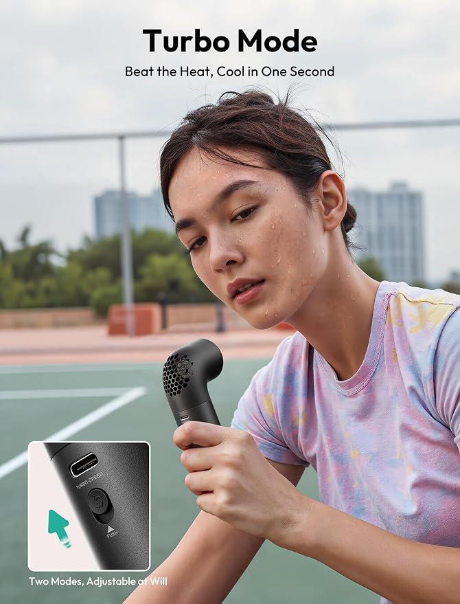 Aecooly Portable Handheld Fan, Powerful Turbo Mini Fan, 19000 RPM High Speed - Image 5