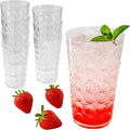 Kate Aspen Clear Plastic Drinking Glasses Set of 8, 19 oz, Hobnail Bubble by KateAspen