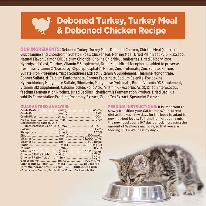 Wellness CORE Kitten Dry Cat Food, Grain Free Kibble, Turkey Meal and Chicken - Image 7
