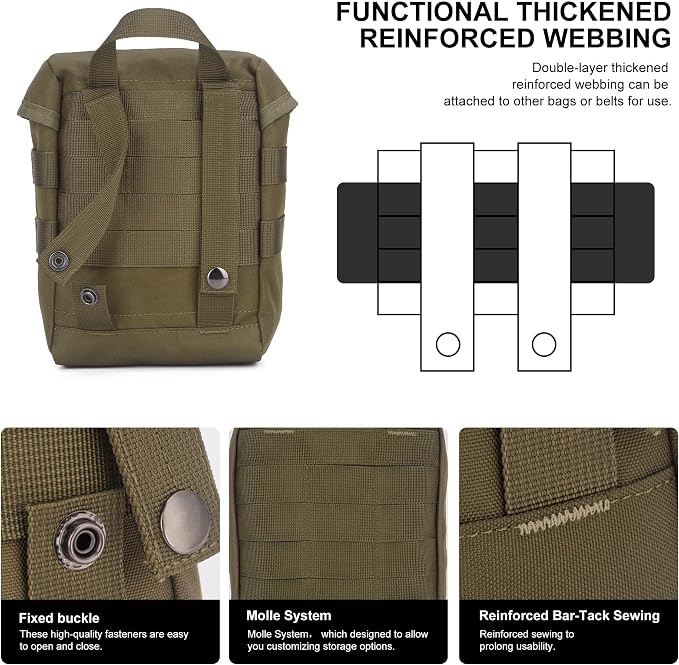 Mardingtop Molle Admin Pouch, EDC Pouch, Tactical Drawstring Pouch, Utility - Image 5