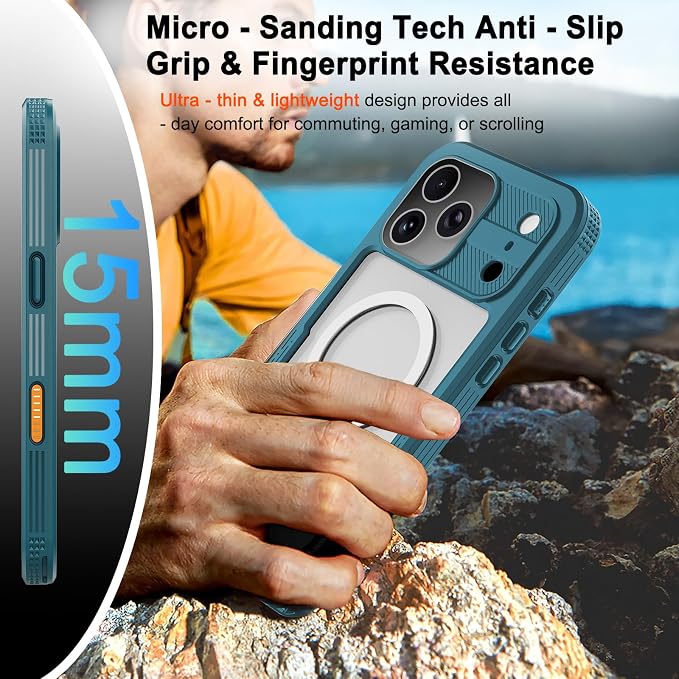 iPhone 17 Pro Case, Magnetic Waterproof IP68 Underwater Protection, Military - Image 7