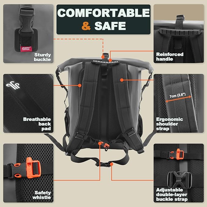 OSAH DRYPAK Waterproof Backpack Dry Bag 35L/55L/85L – Heavy Duty Roll-Top - Image 4