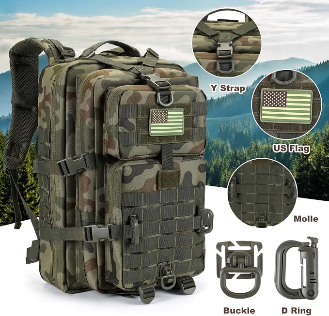 Hannibal Tactical MOLLE Assault Backpack, Tactical Backpack Military Army - Image 2